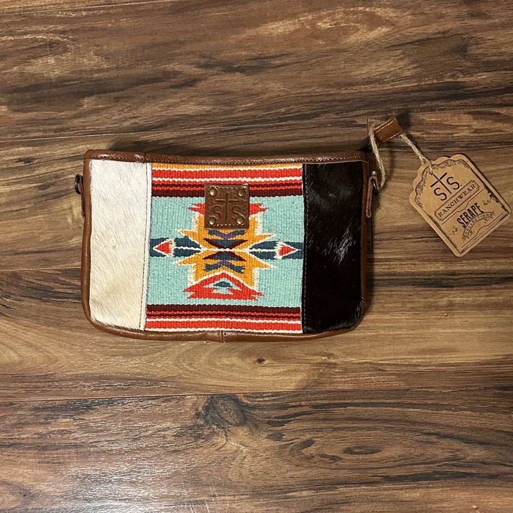 STS Ranchwear Serape and Cowhide Crossbody Purse